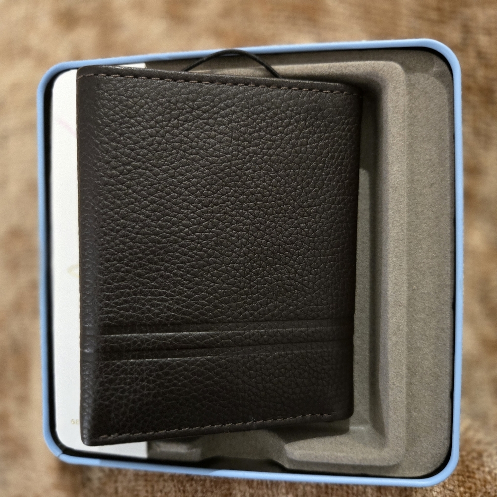 Fossil Wilder Trifold Genuine Leather Wallet Dark Brown - Picture 4 of 7